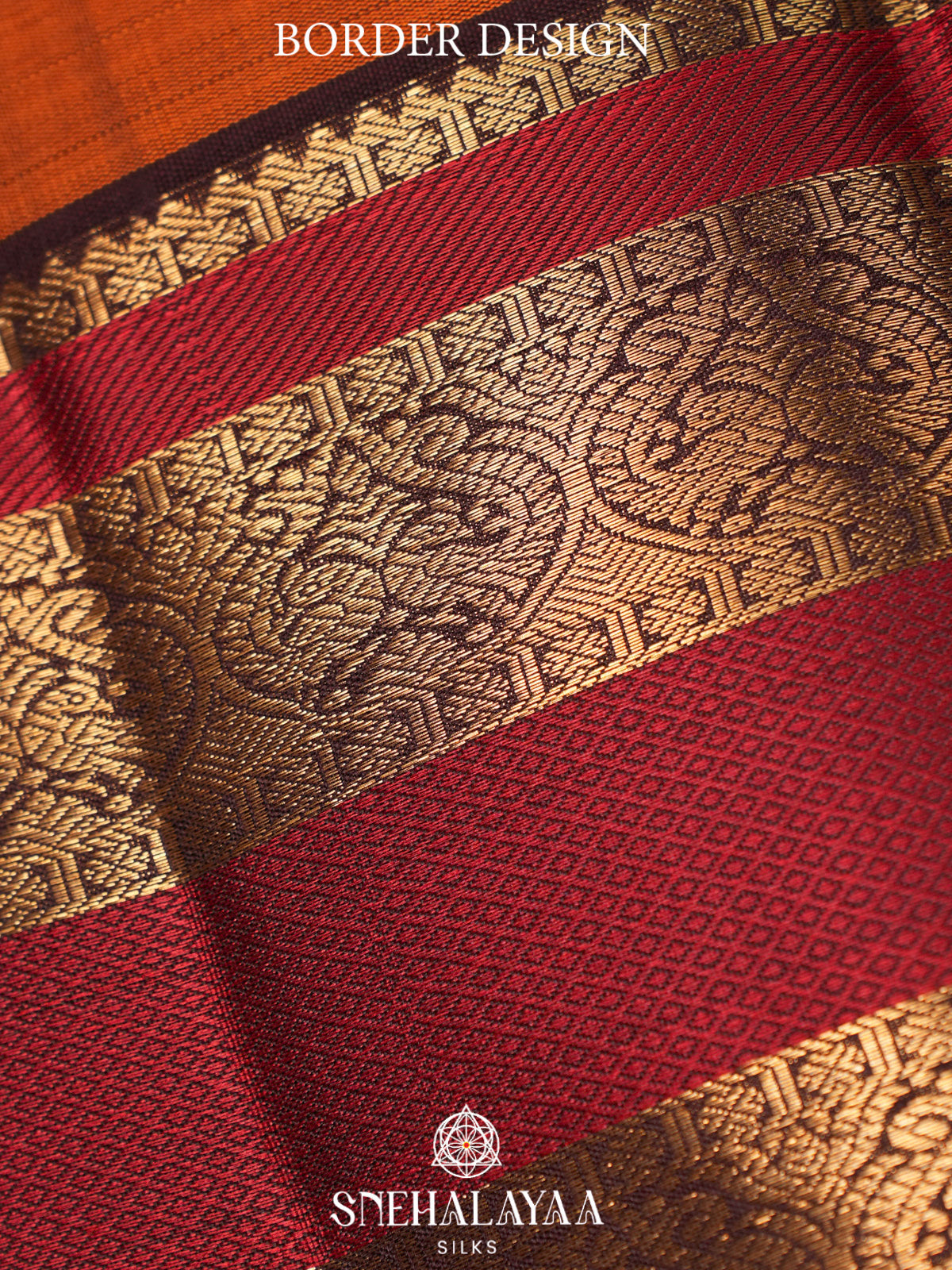 Burnt Orange Kanjivaram Silk Saree