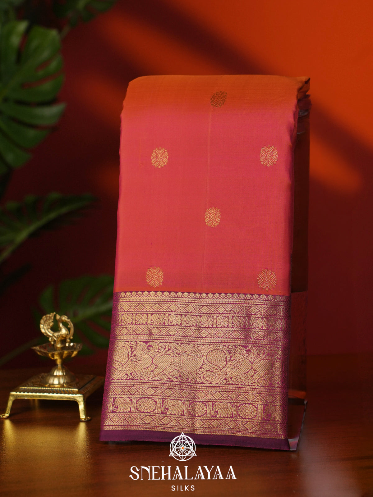 Ruby Red Kanjivaram Silk Saree