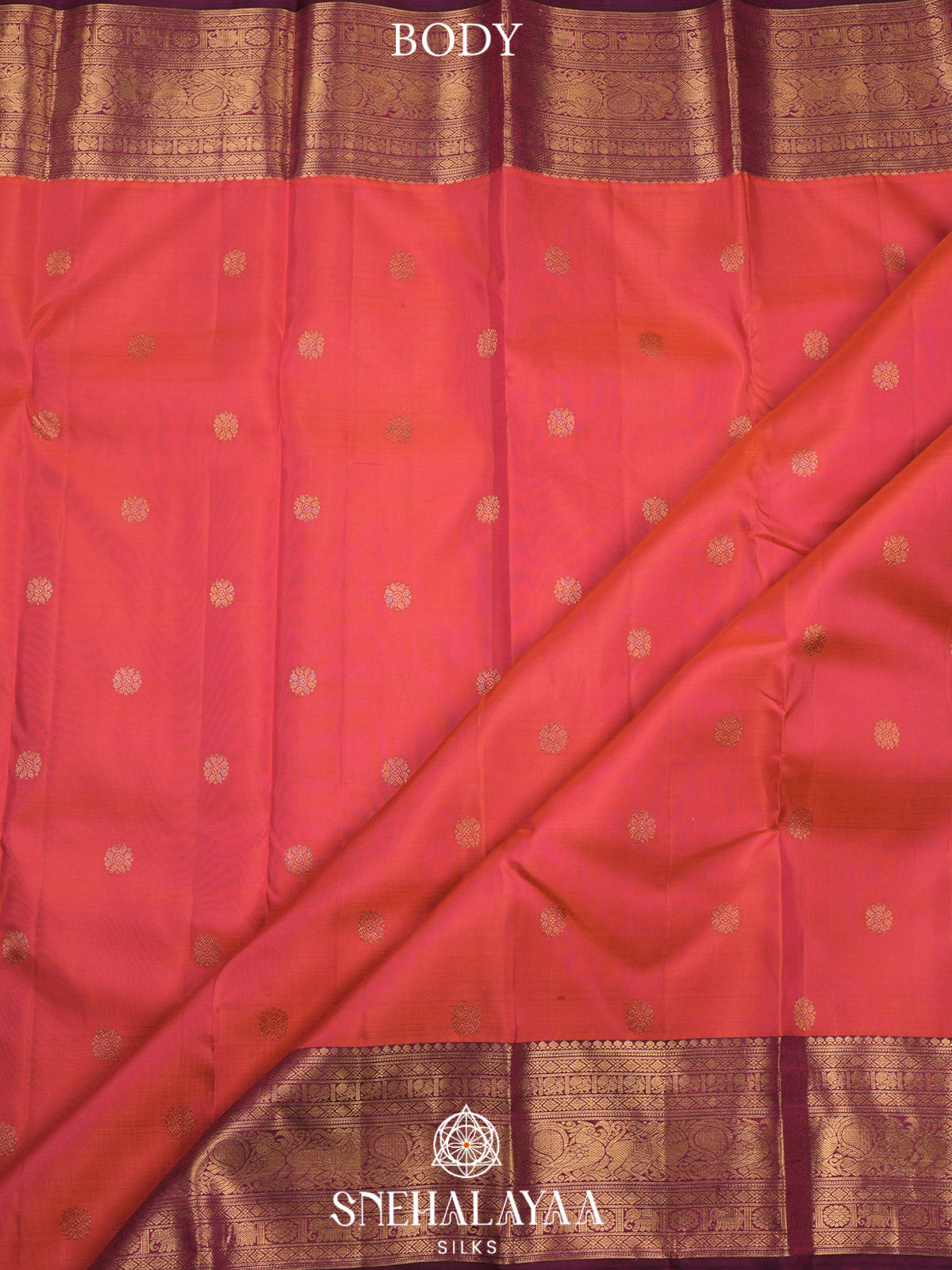 Ruby Red Kanjivaram Silk Saree