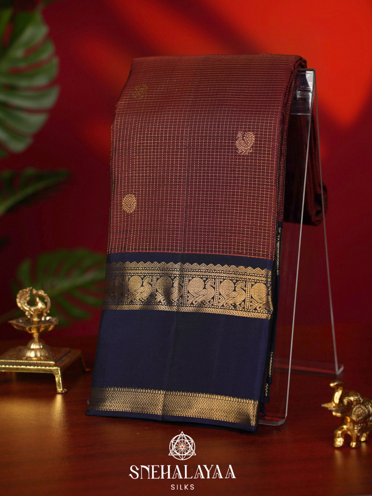 Brown Kanjivaram Silk Saree