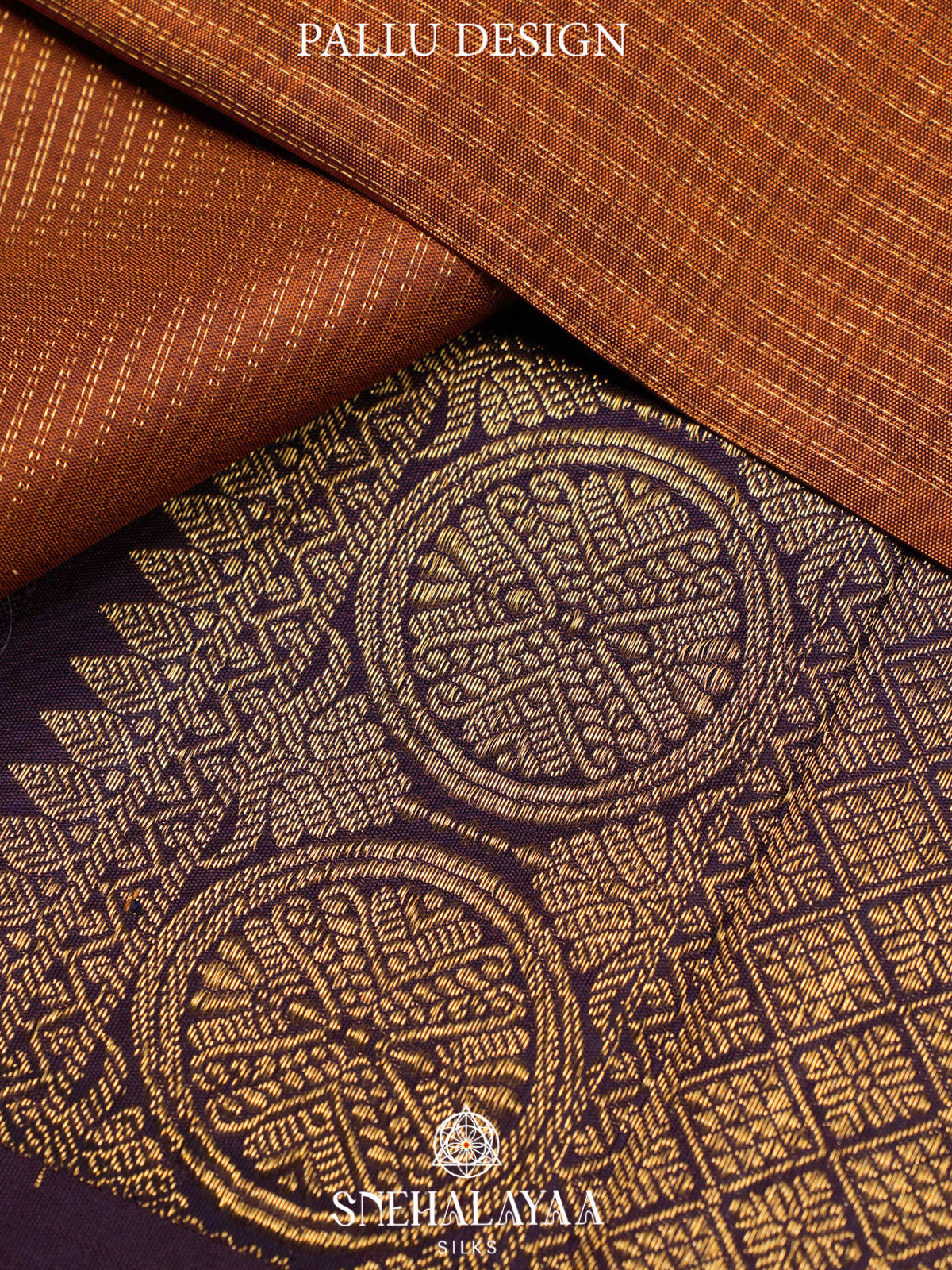 Burnt Orange Kanjivaram Silk Saree