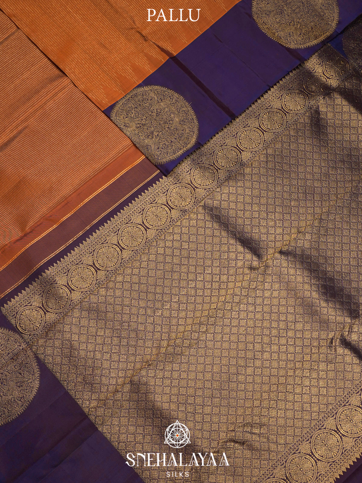Burnt Orange Kanjivaram Silk Saree