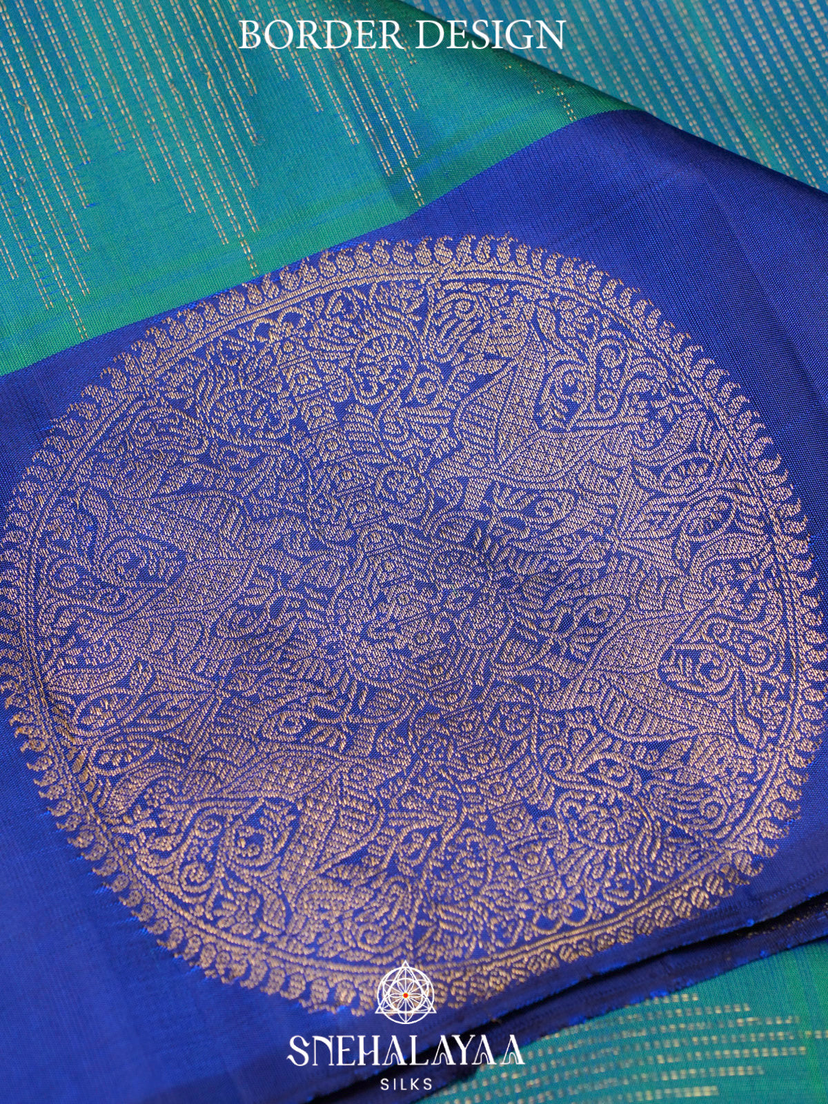 Teal Blue Kanjivaram Silk Saree