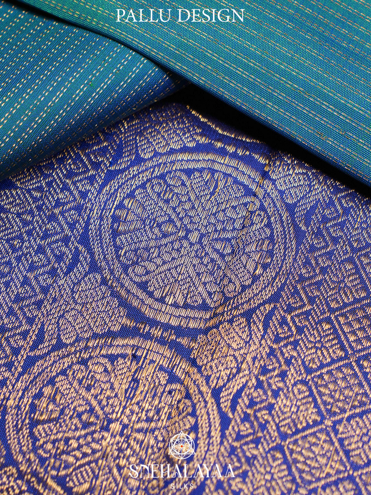 Teal Blue Kanjivaram Silk Saree