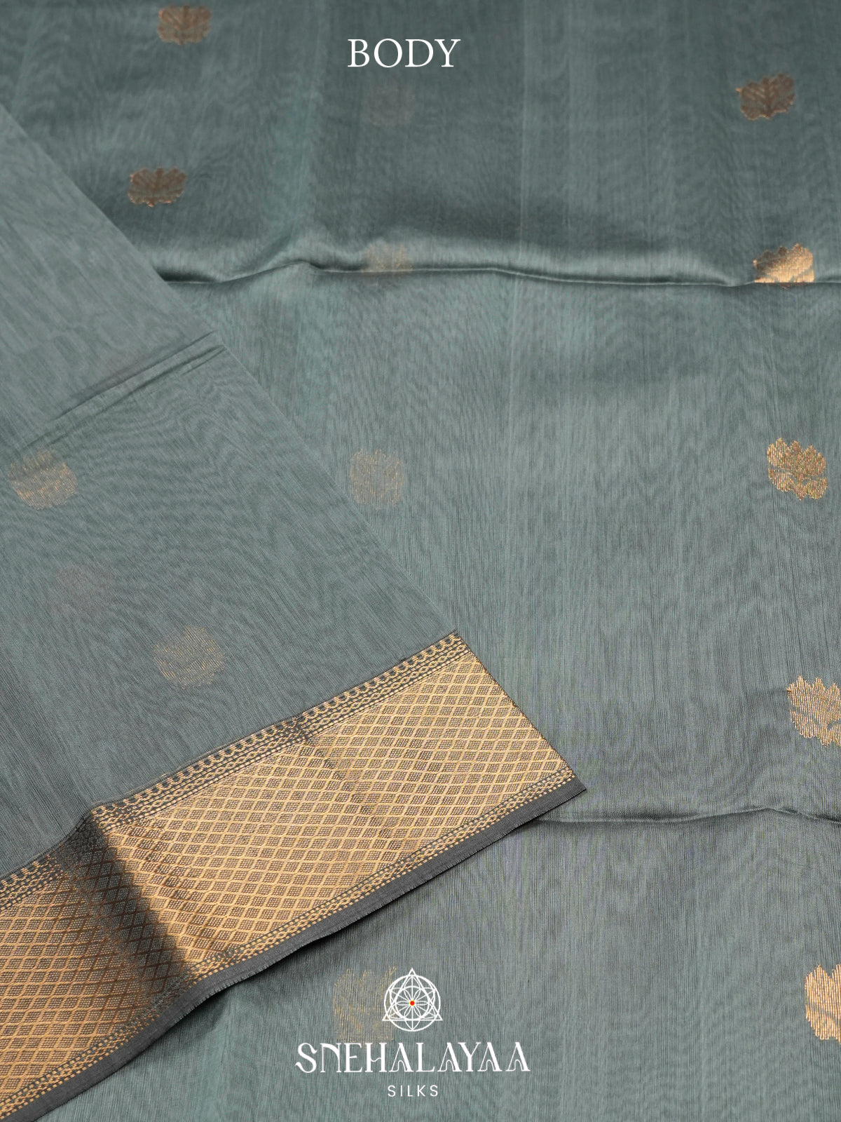 Grey Maheshwari Silk Cotton Saree
