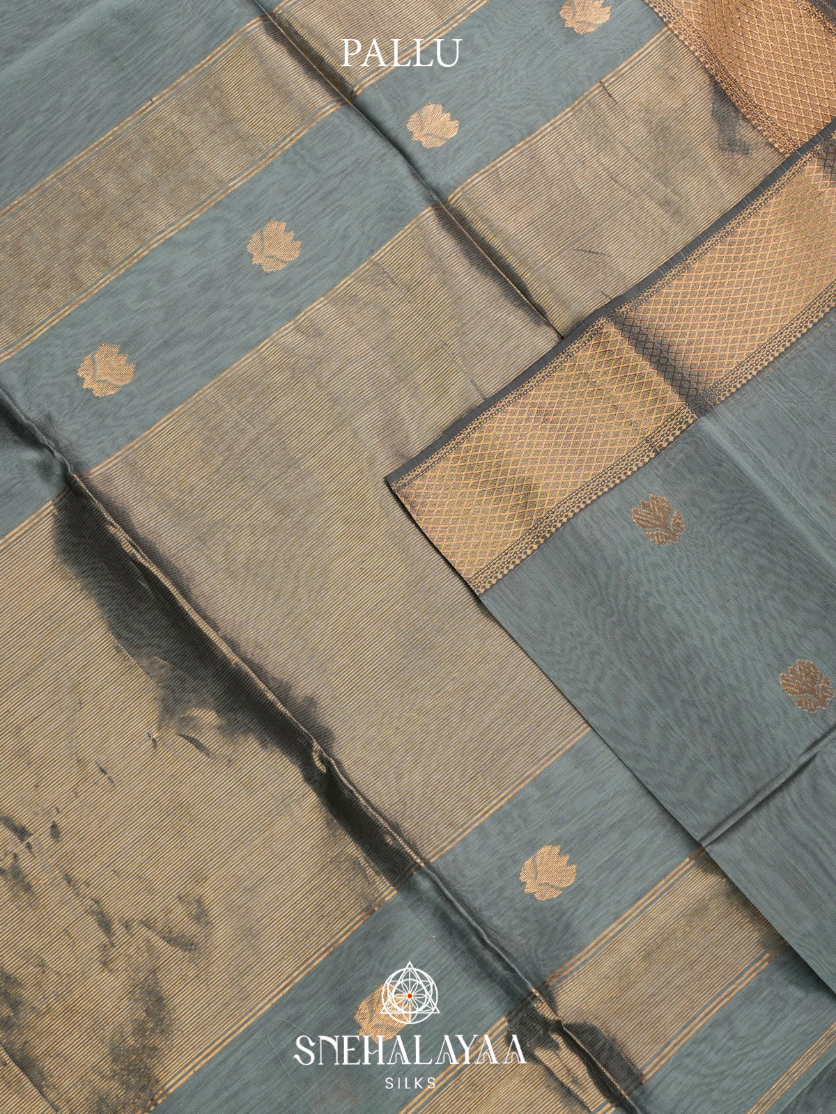 Grey Maheshwari Silk Cotton Saree