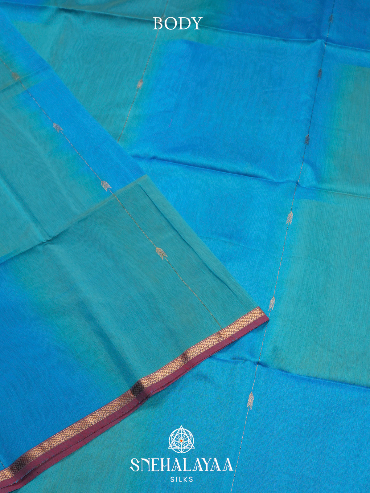 Sky Blue Maheshwari Silk Cotton Saree