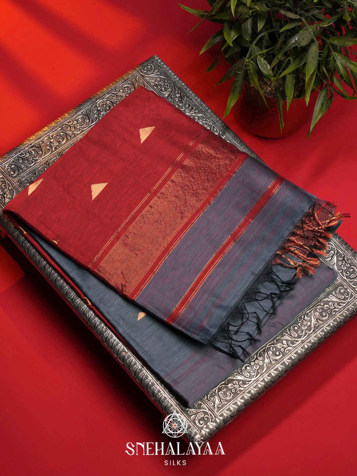 Blue Maheshwari Silk Cotton Saree