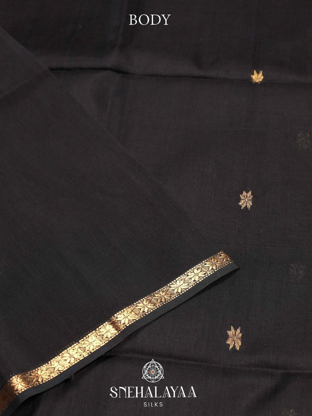 Black Maheshwari Silk Cotton Saree