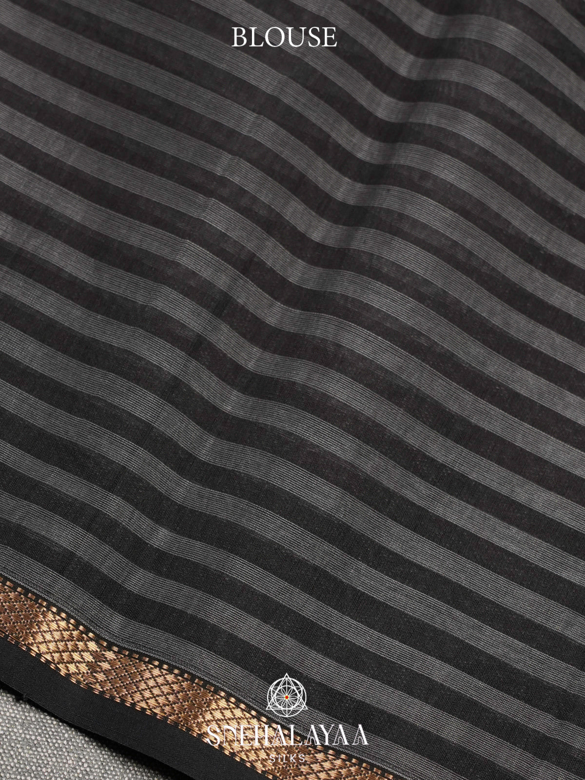 Black Checked Maheshwari Silk Cotton Saree