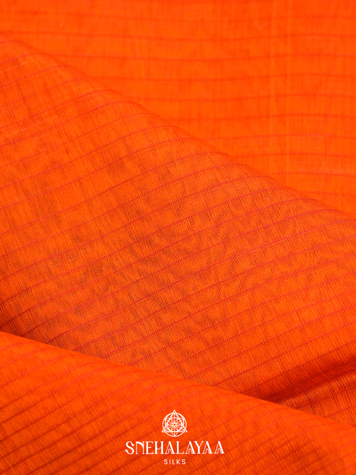 Orange Maheshwari Silk Cotton Saree