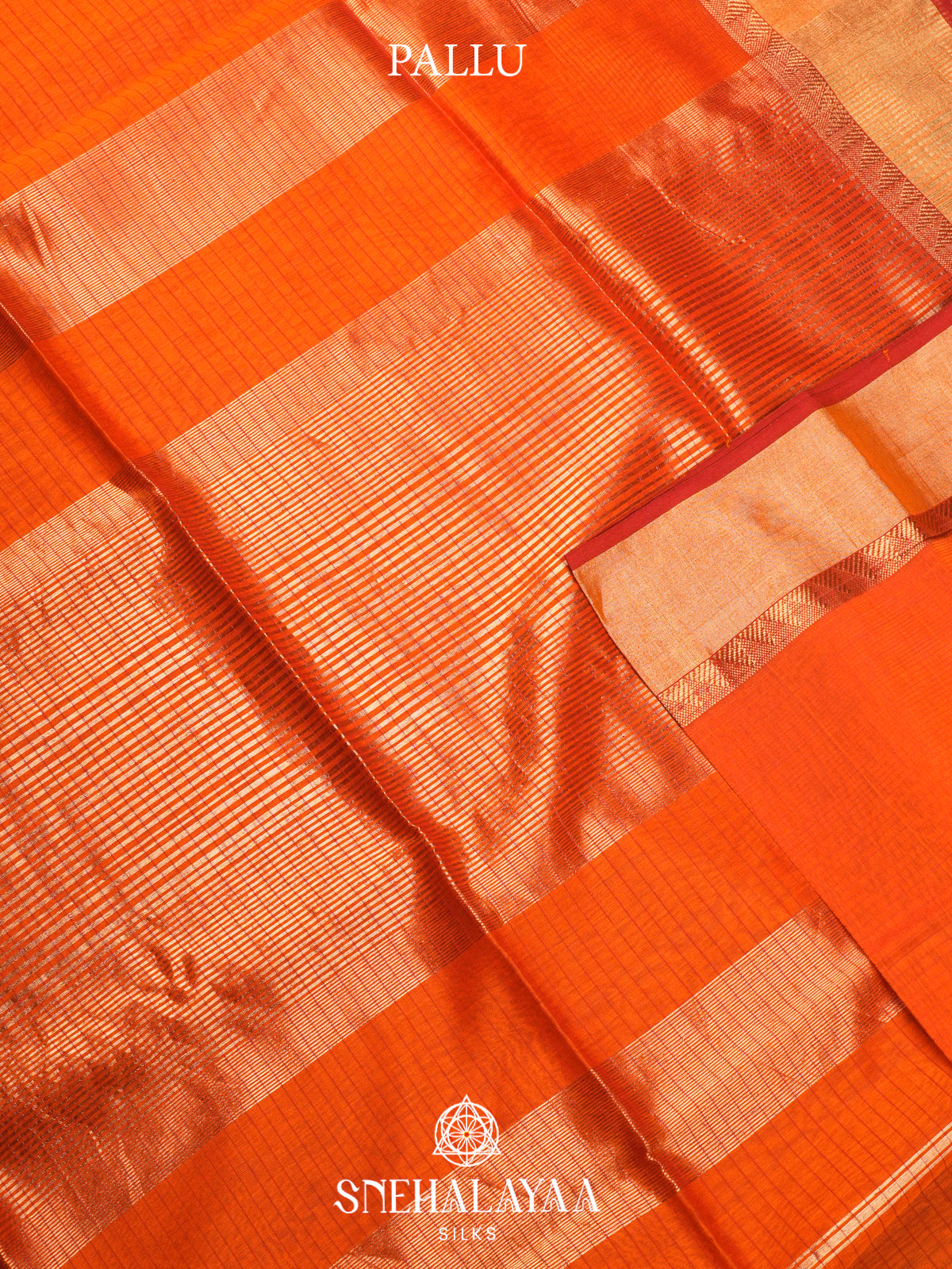 Orange Maheshwari Silk Cotton Saree