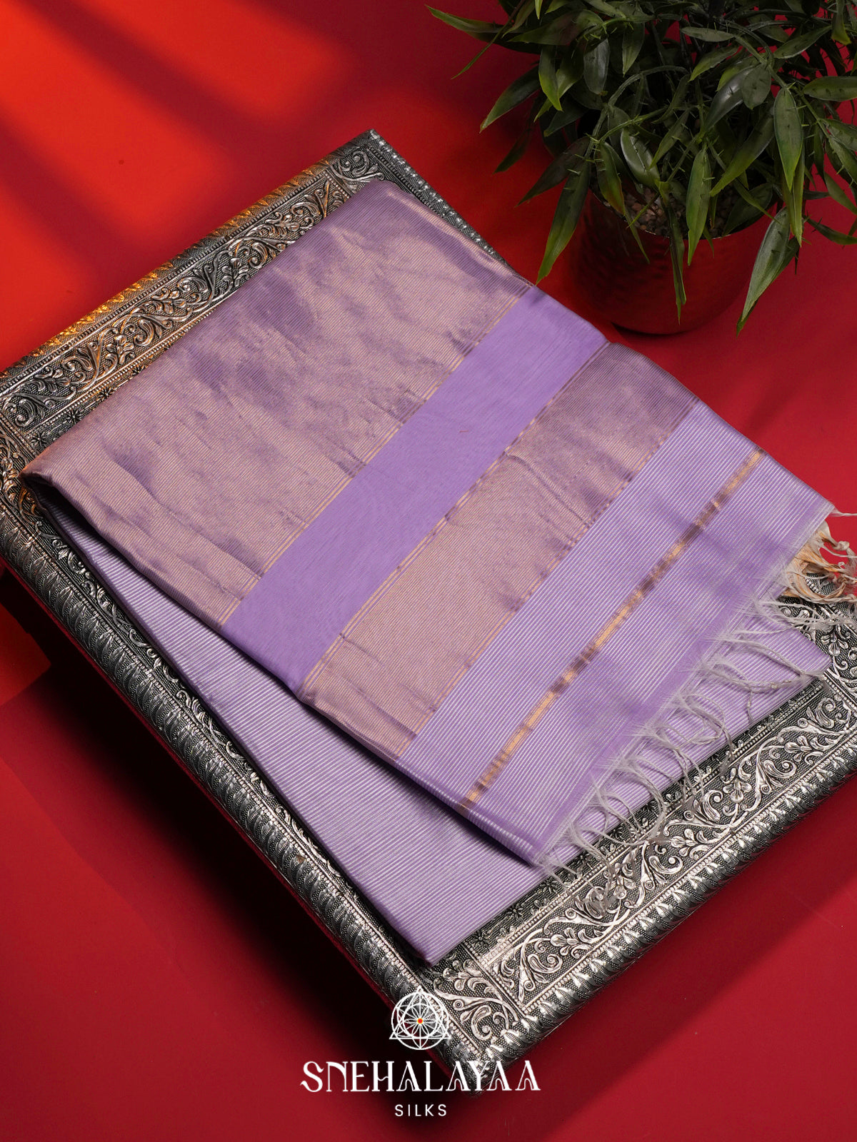 Lavender Maheshwari Silk Cotton Saree