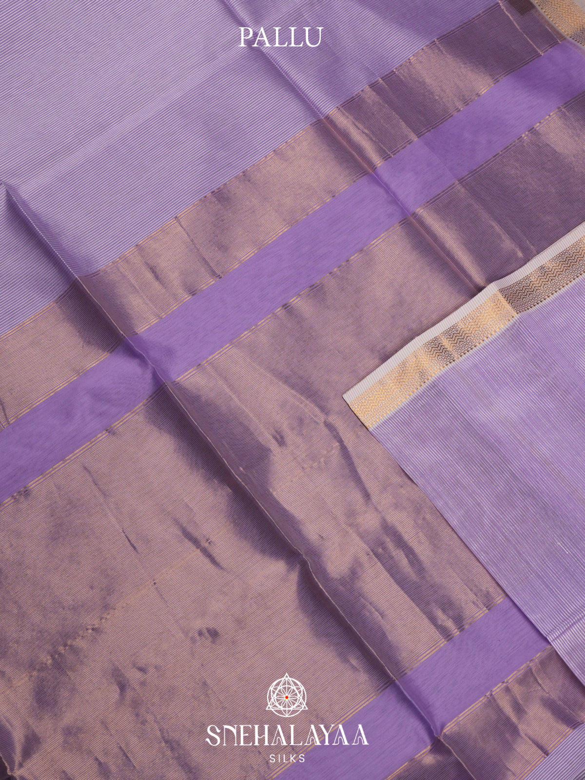 Lavender Maheshwari Silk Cotton Saree
