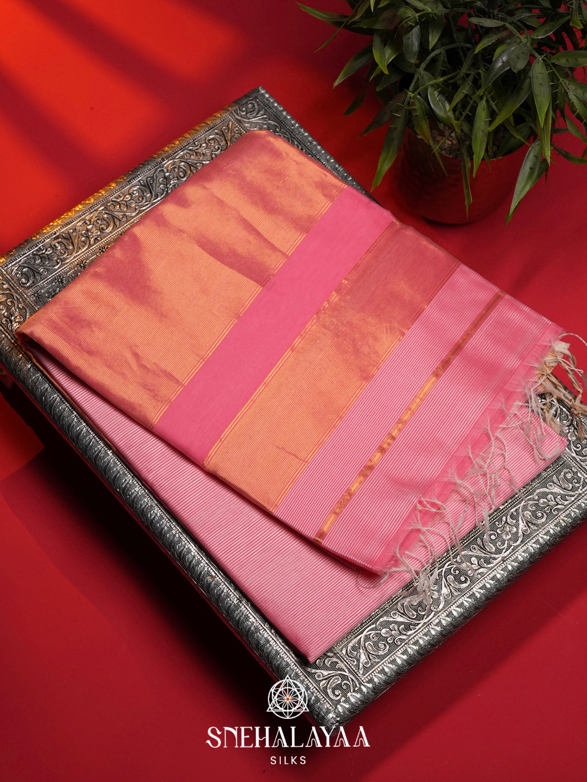 Candy Pink Maheshwari Silk Cotton Saree