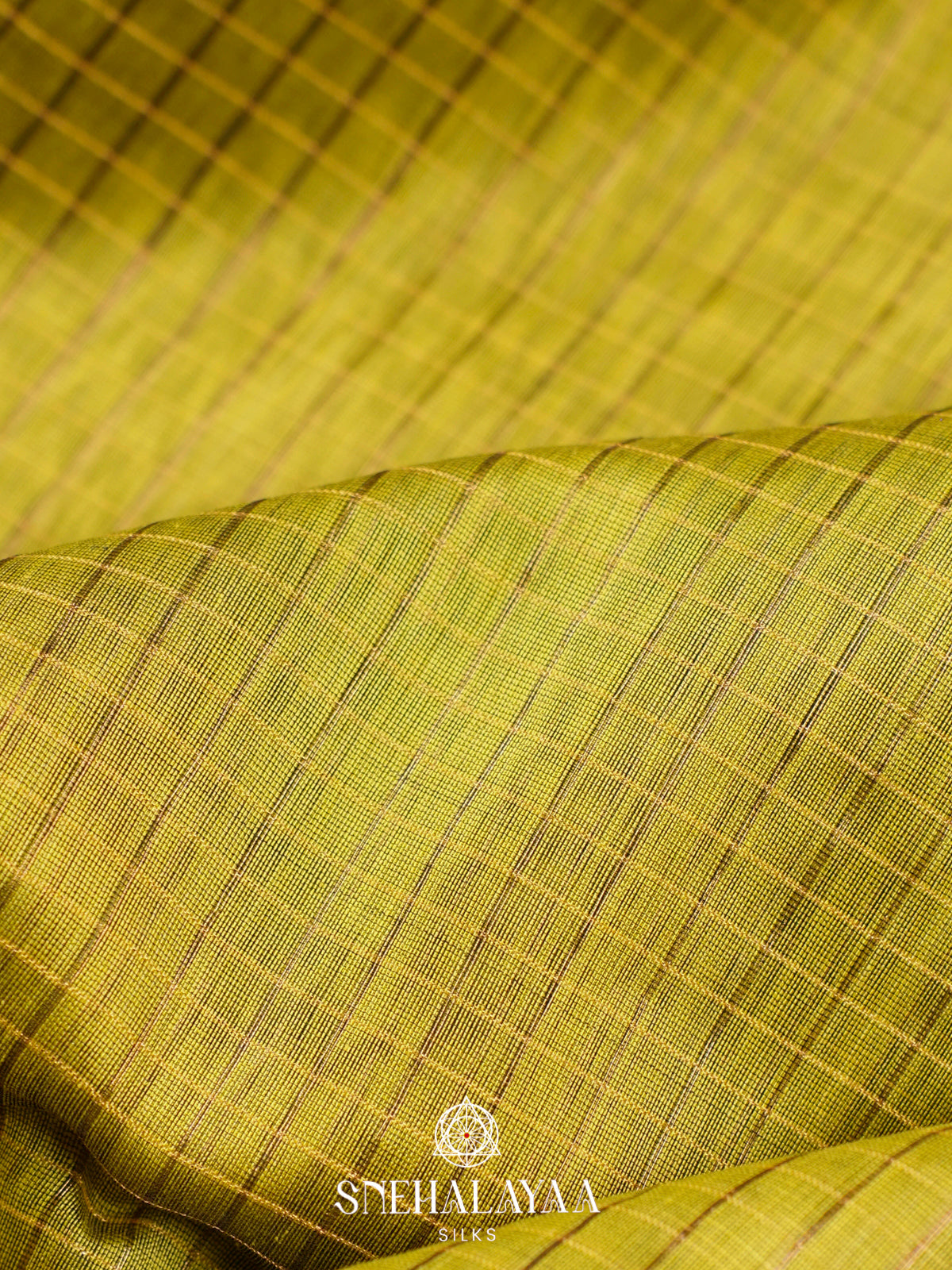 Lime Green Maheshwari Silk Cotton Saree