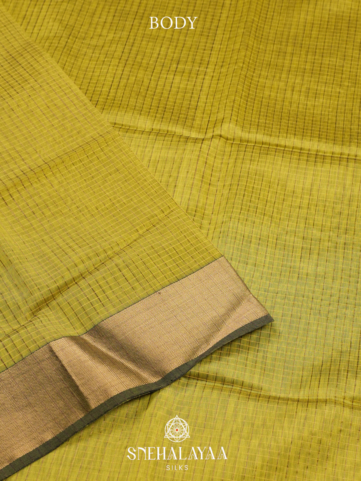 Lime Green Maheshwari Silk Cotton Saree
