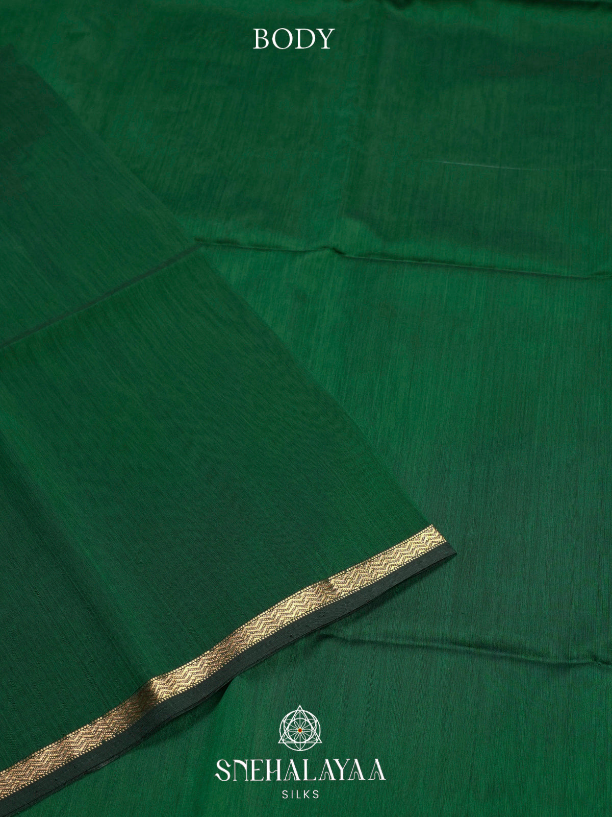 Green Maheshwari Silk Cotton Saree