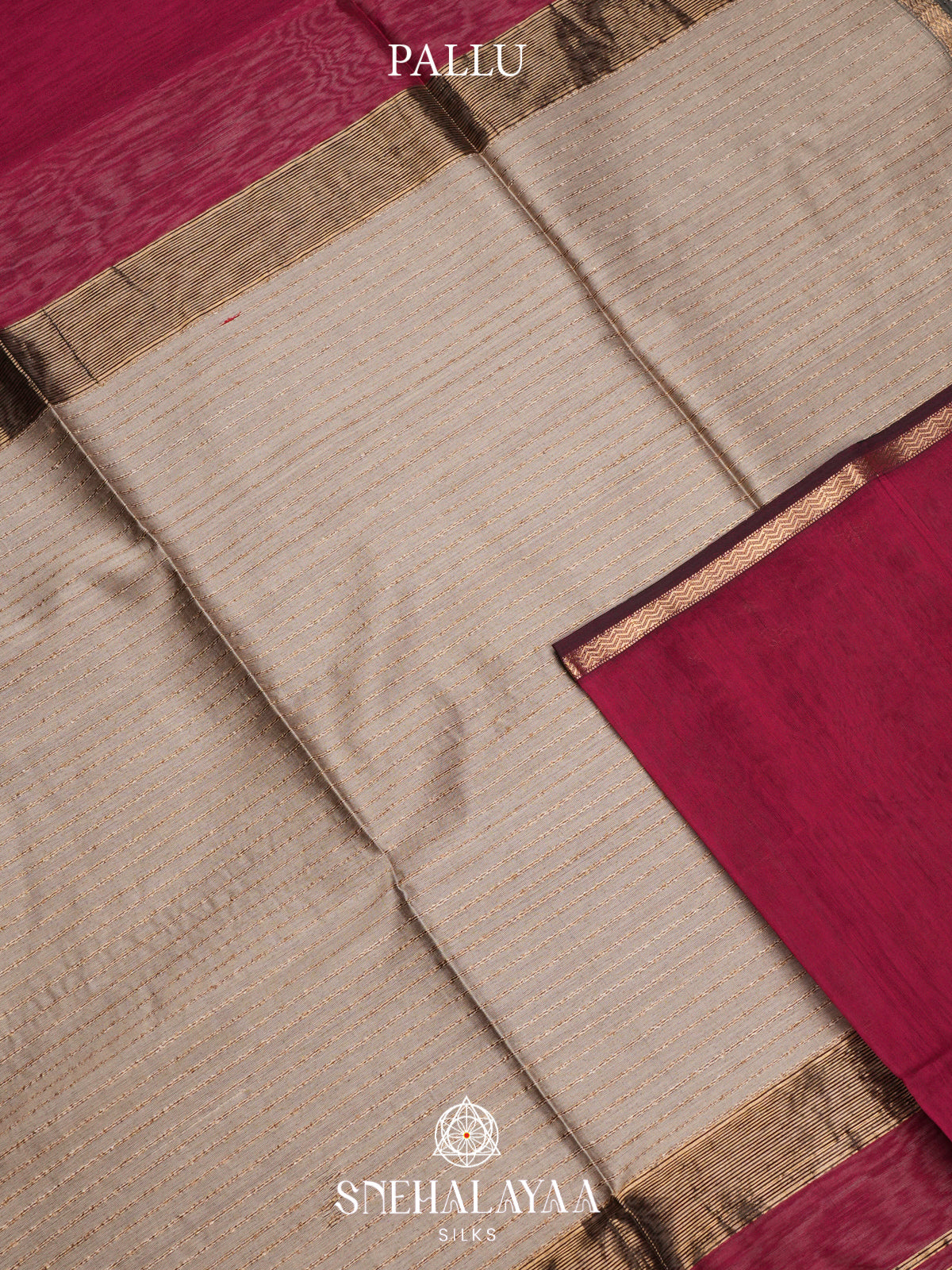 Burgundy Maheshwari Silk Cotton Saree