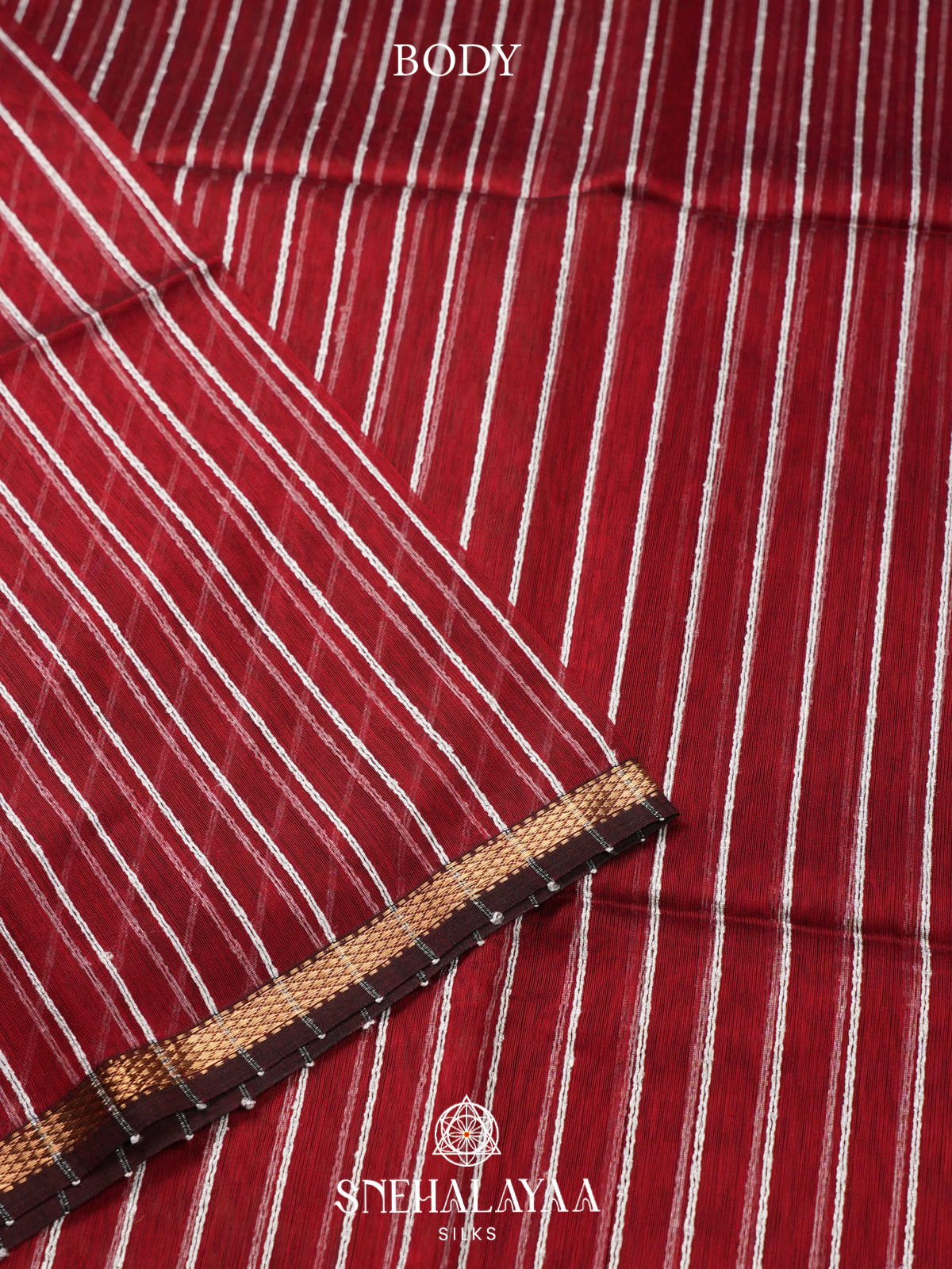 Maroon Maheshwari Silk Cotton Saree