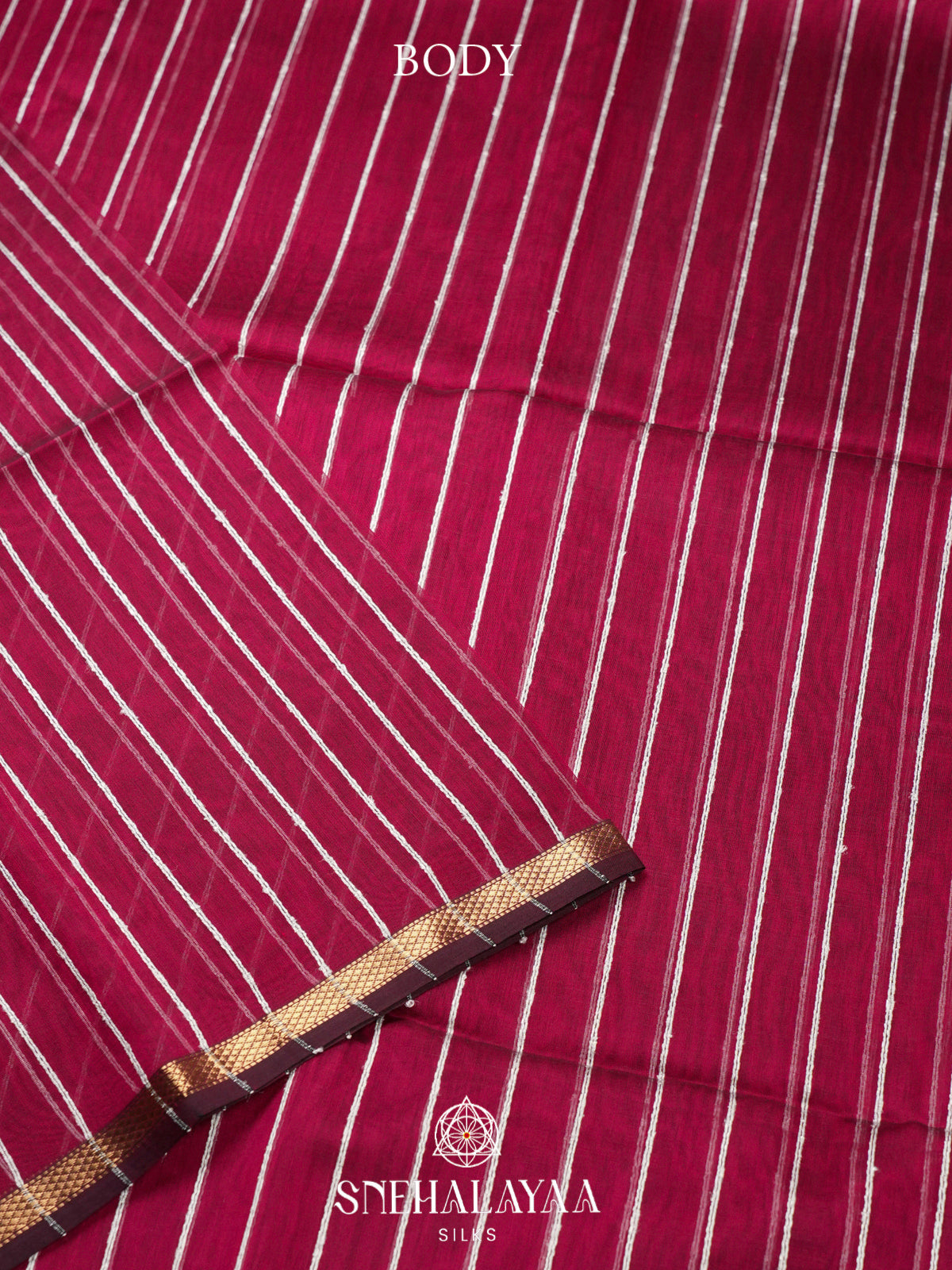 Magenta Maheshwari Silk Cotton Saree