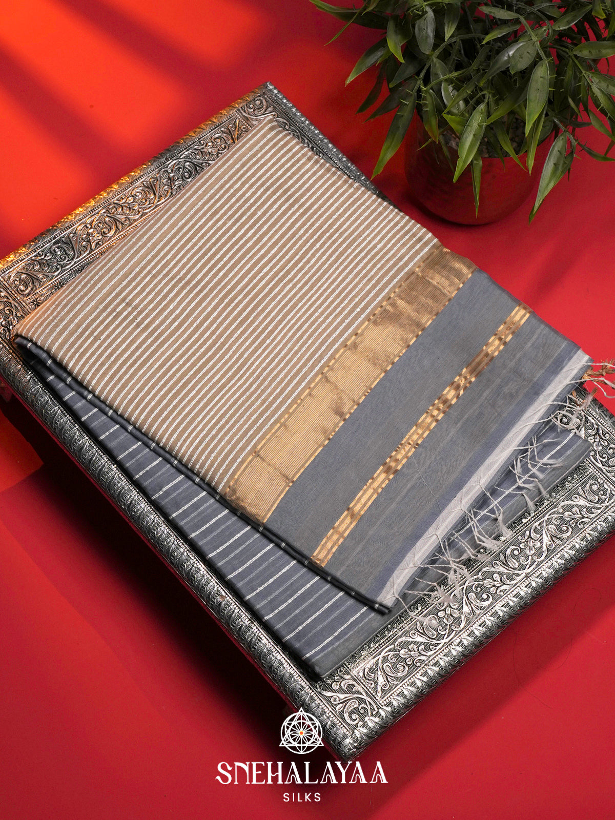 Blue Maheshwari Silk Cotton Saree