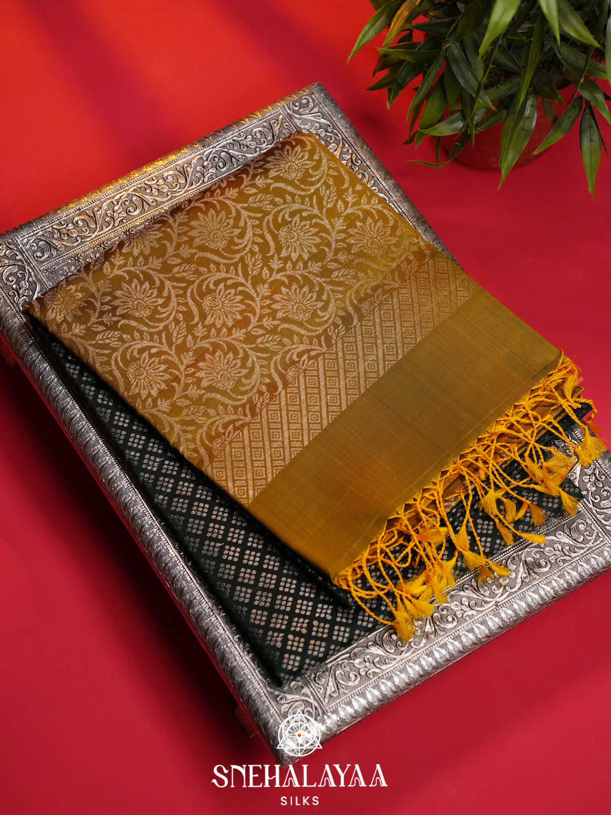 Bottle Green Soft Silk Saree