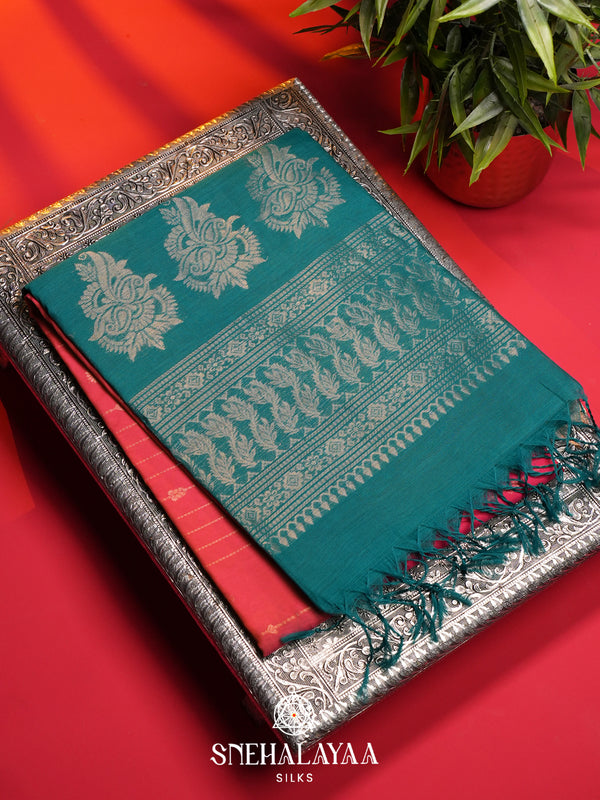 Red Kanchi Silk Cotton Saree
