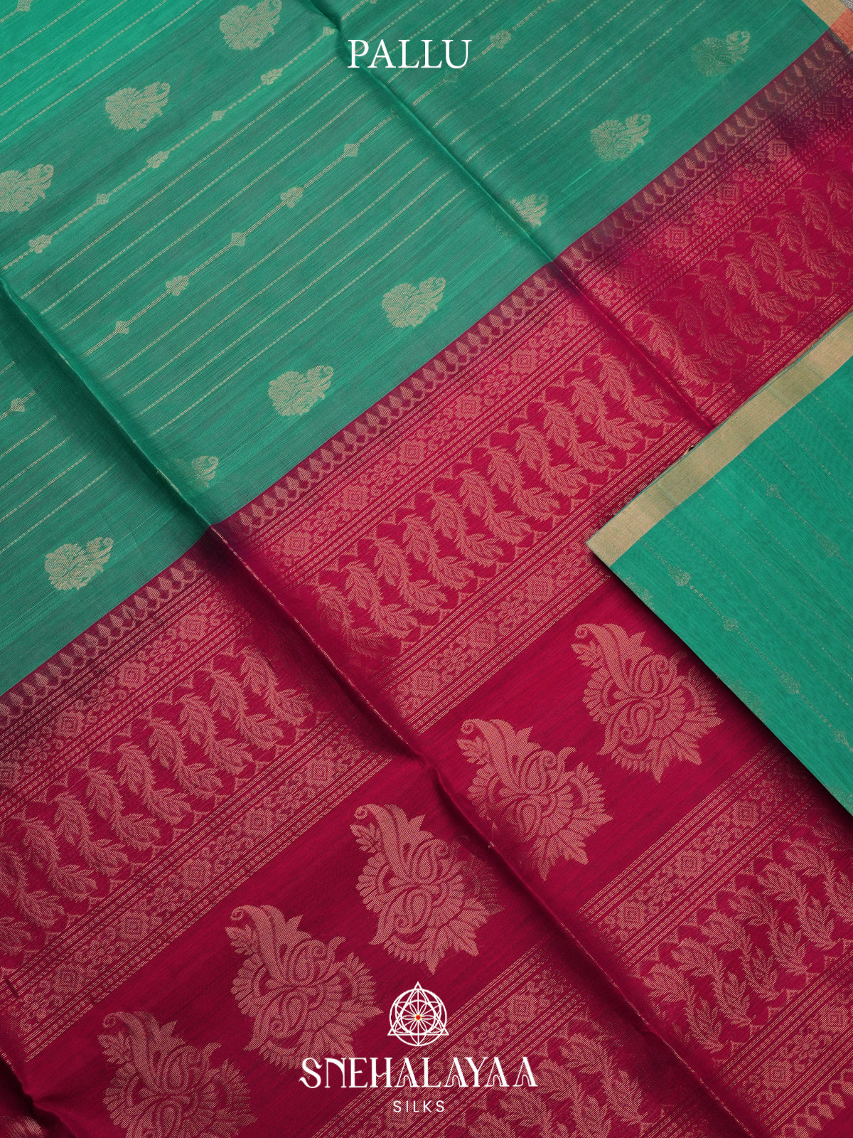 Green Kanchi Silk Cotton Saree