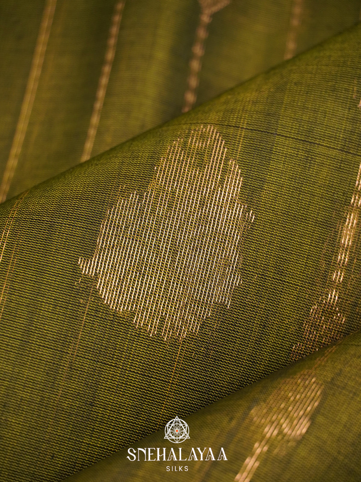 Olive Green Kanchi Silk Cotton Saree