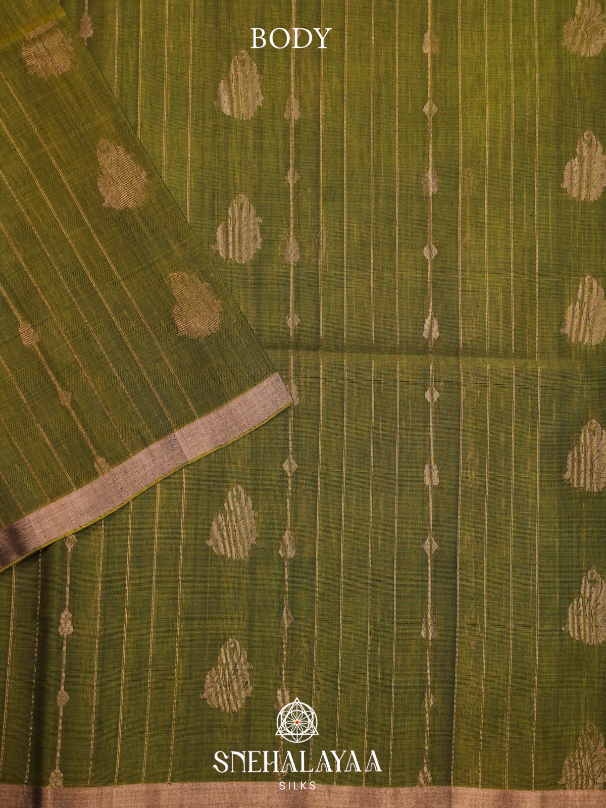 Olive Green Kanchi Silk Cotton Saree