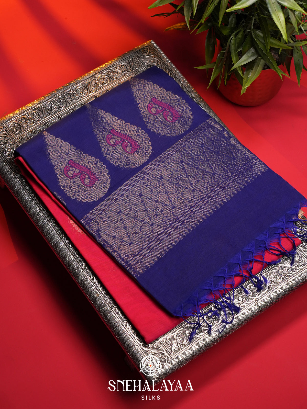 Red Kanchi Silk Cotton Saree