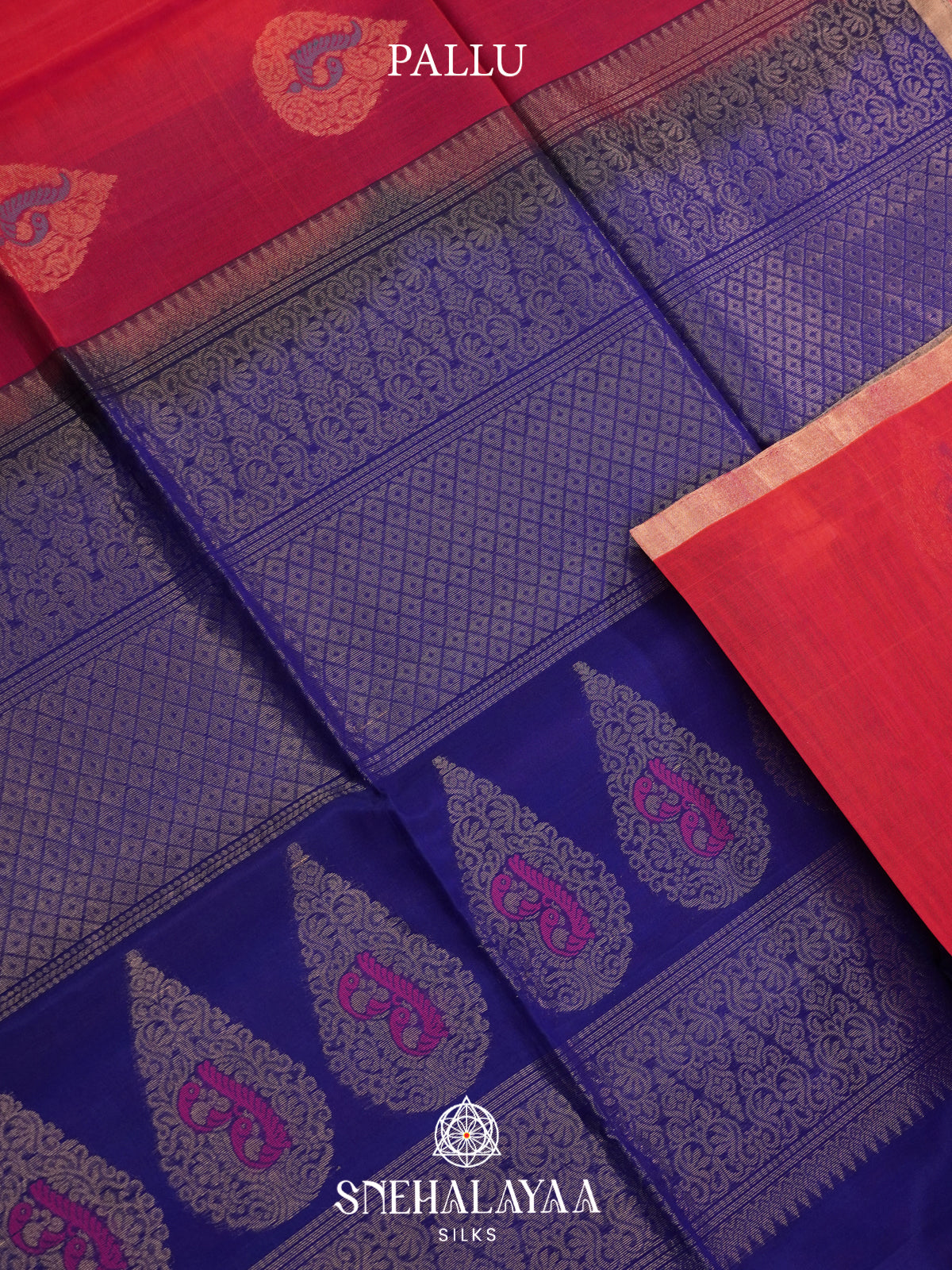 Red Kanchi Silk Cotton Saree