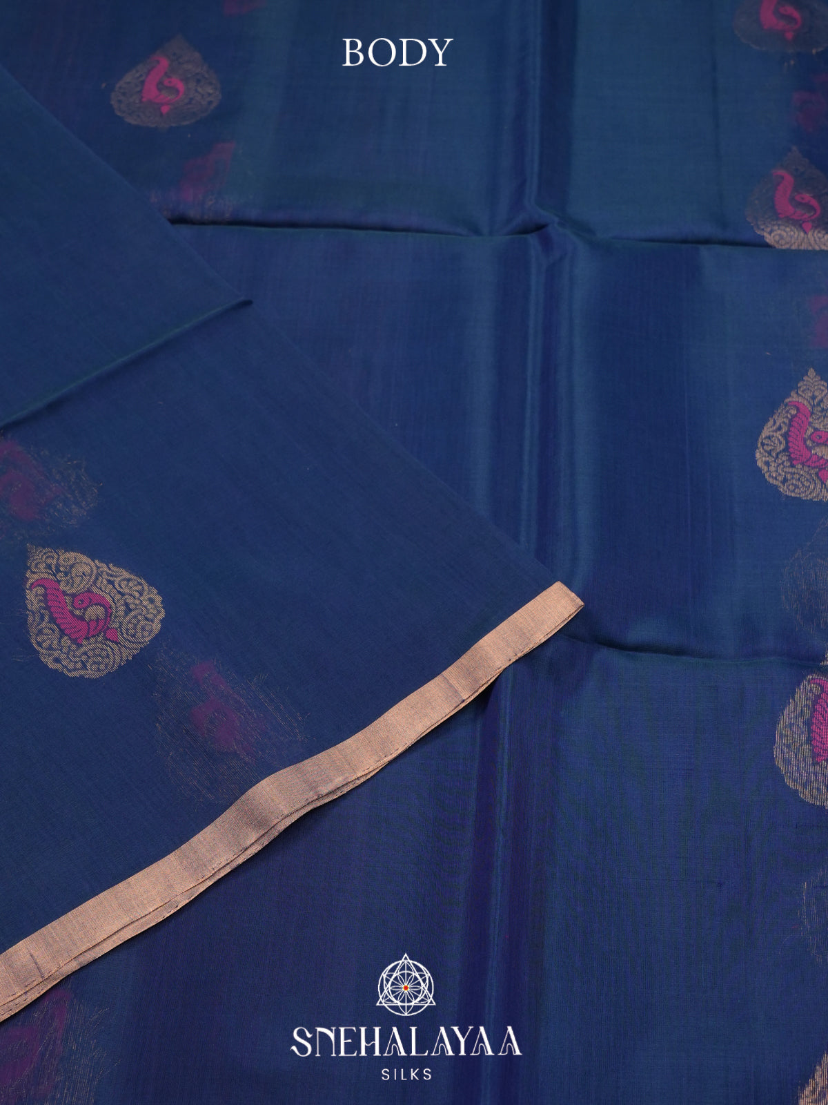 Midnight Blue Kanchi Silk Cotton Saree