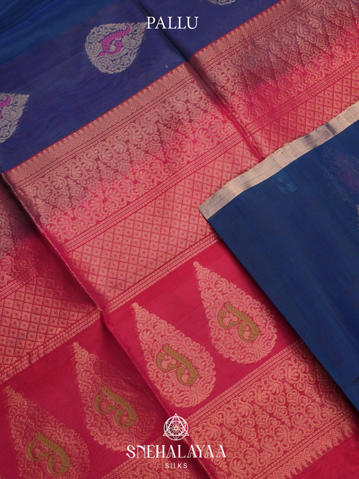 Midnight Blue Kanchi Silk Cotton Saree