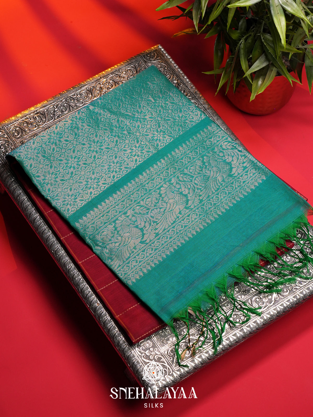 Red Kanchi Silk Cotton Saree