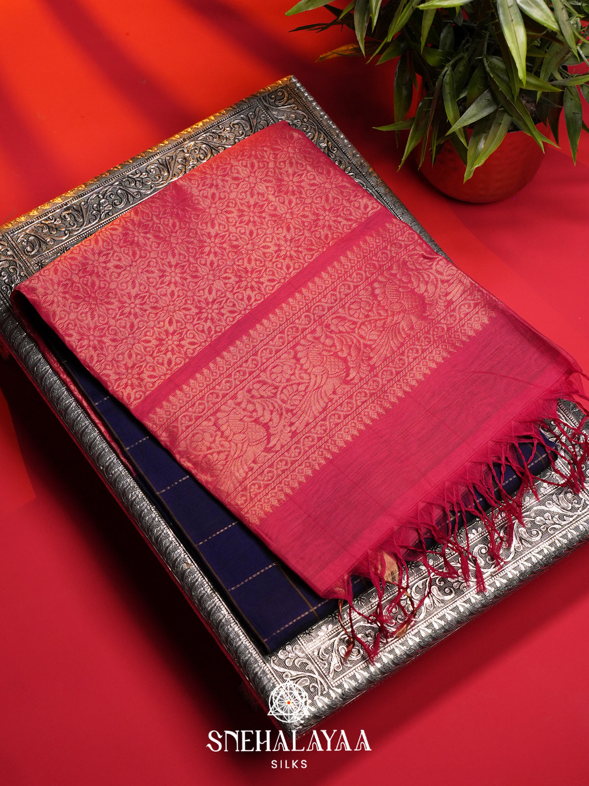 Purple Kanchi Silk Cotton Saree