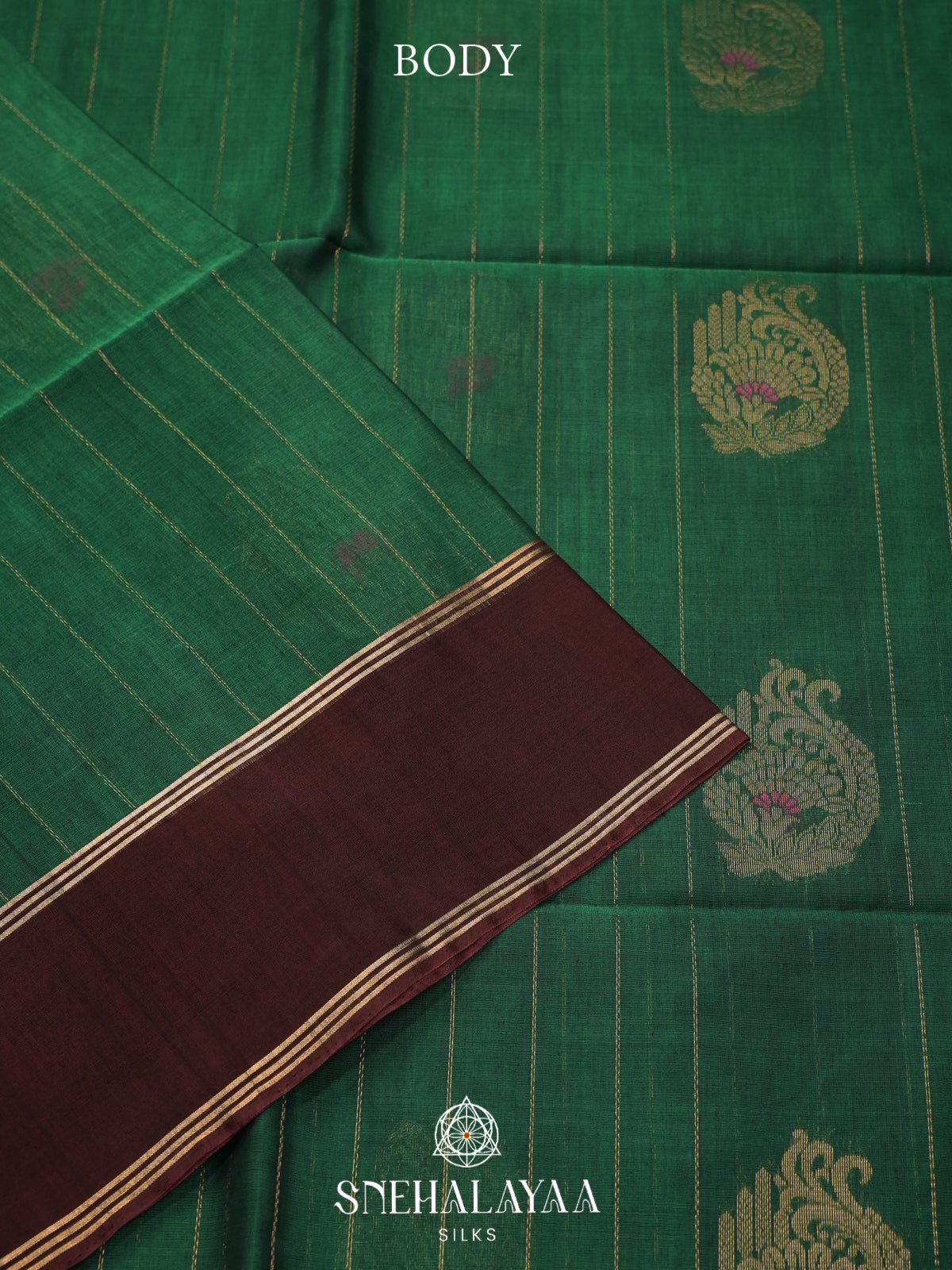 Forest Green Kanchi Silk Cotton Saree