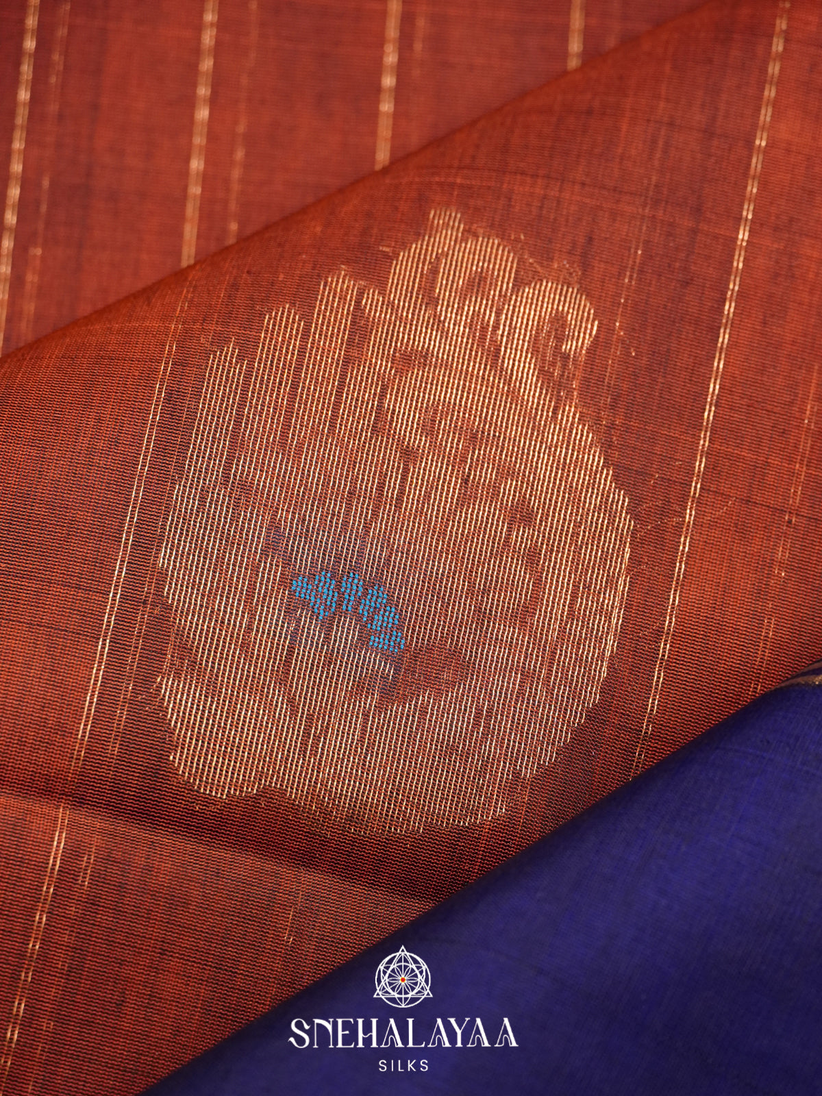 Burnt Orange Kanchi Silk Cotton Saree
