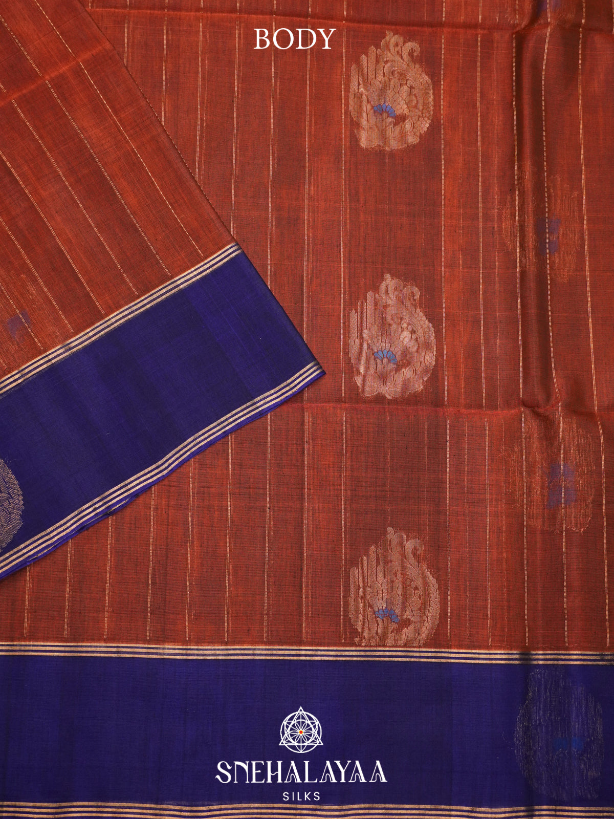 Burnt Orange Kanchi Silk Cotton Saree