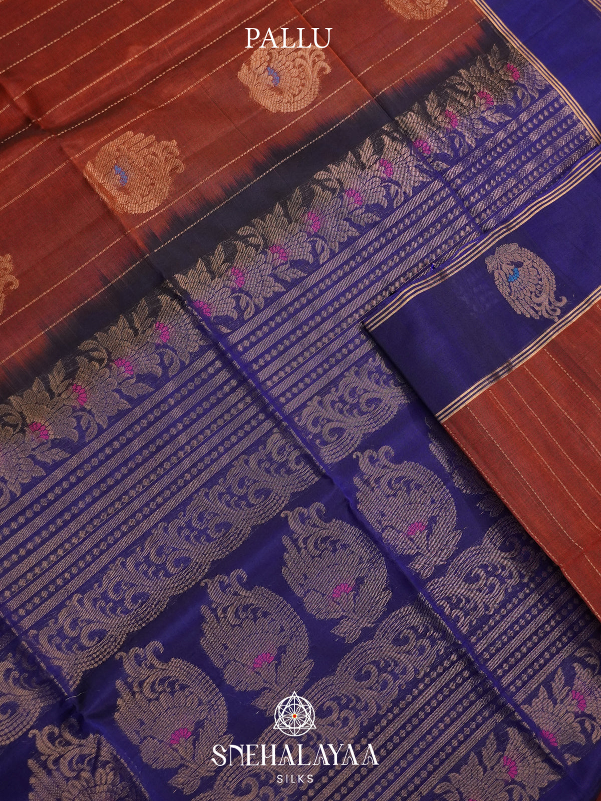 Burnt Orange Kanchi Silk Cotton Saree