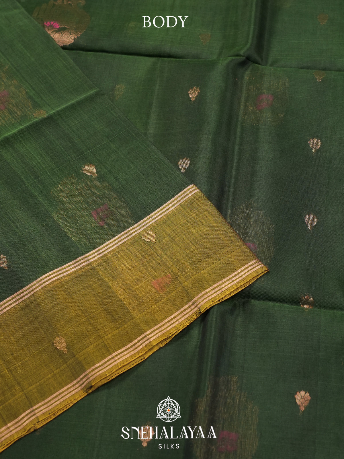 Emerald Green Kanchi Silk Cotton Saree