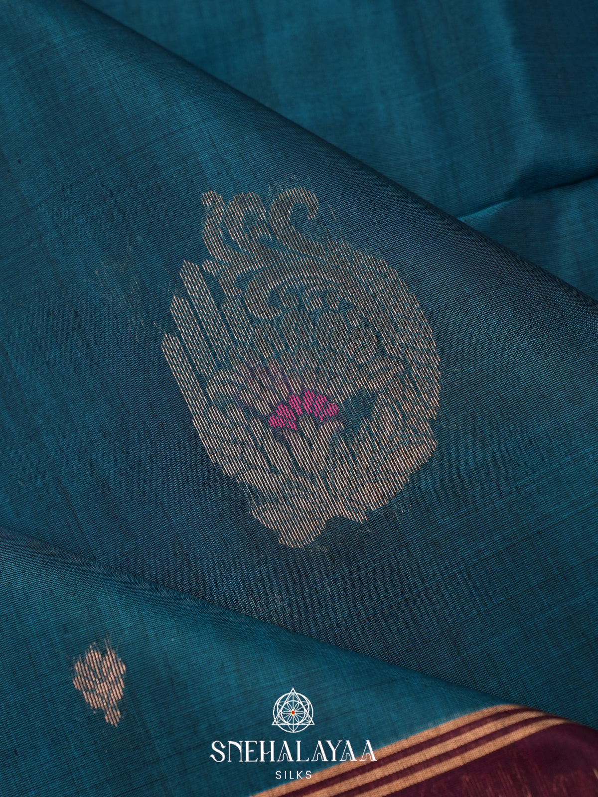 Peacock Blue Kanchi Silk Cotton Saree