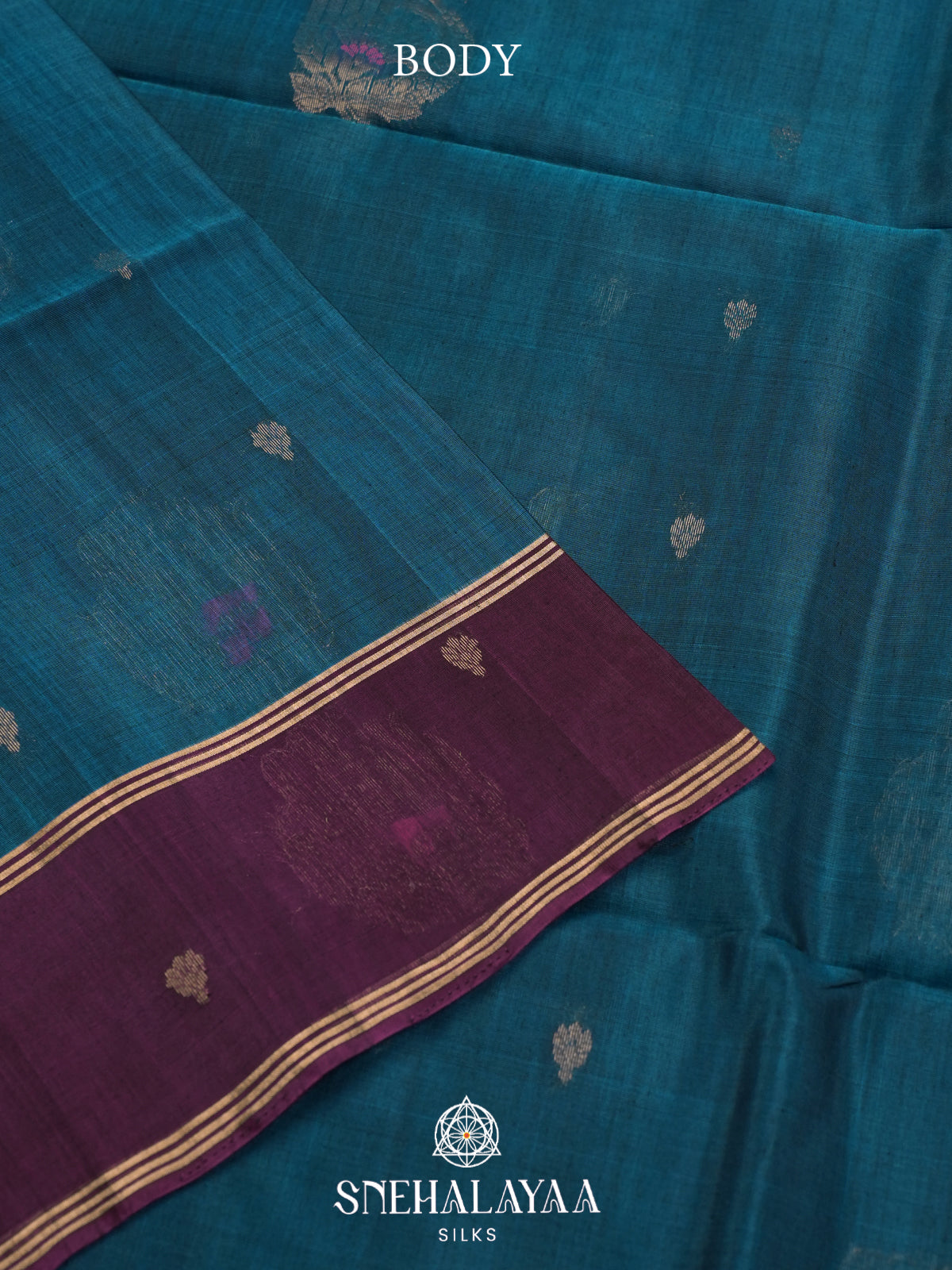 Peacock Blue Kanchi Silk Cotton Saree