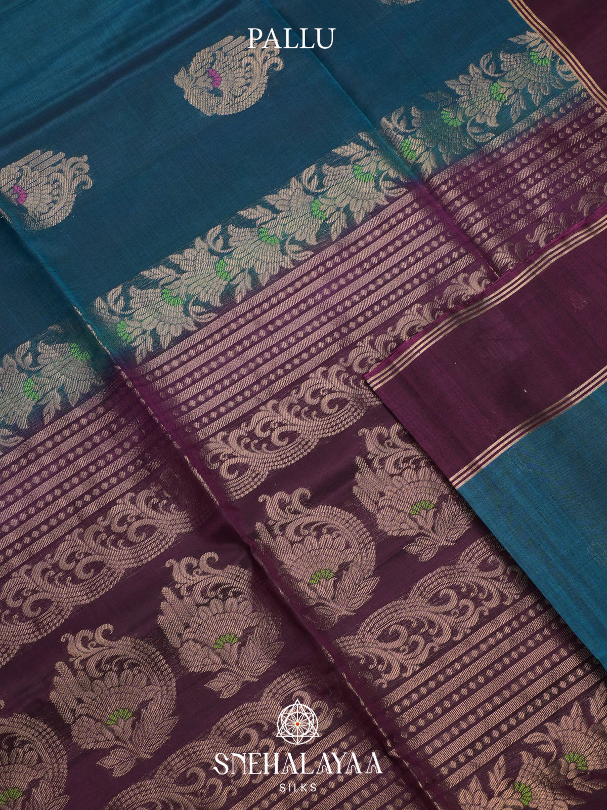 Peacock Blue Kanchi Silk Cotton Saree
