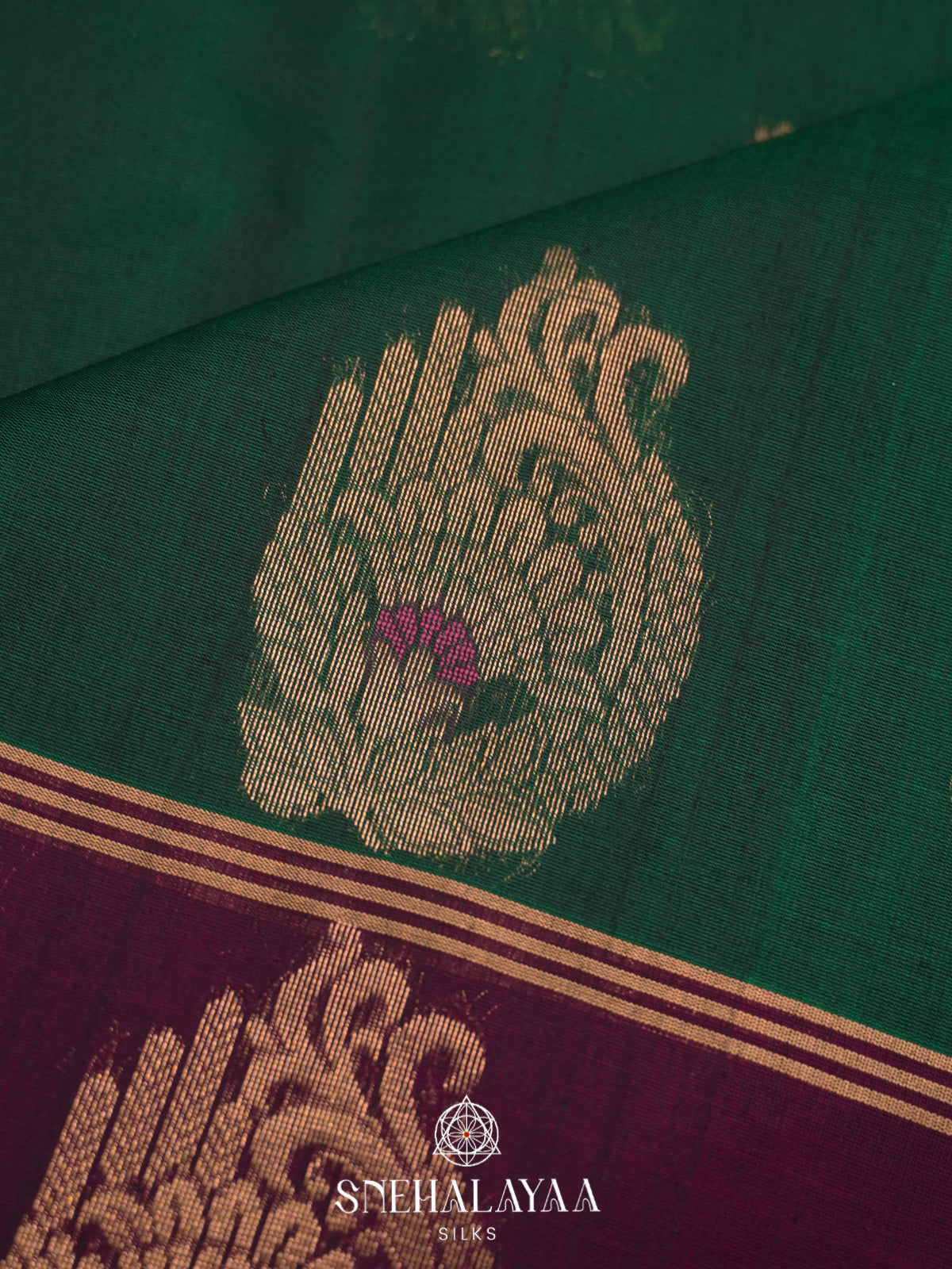 Forest Green Kanchi Silk Cotton Saree