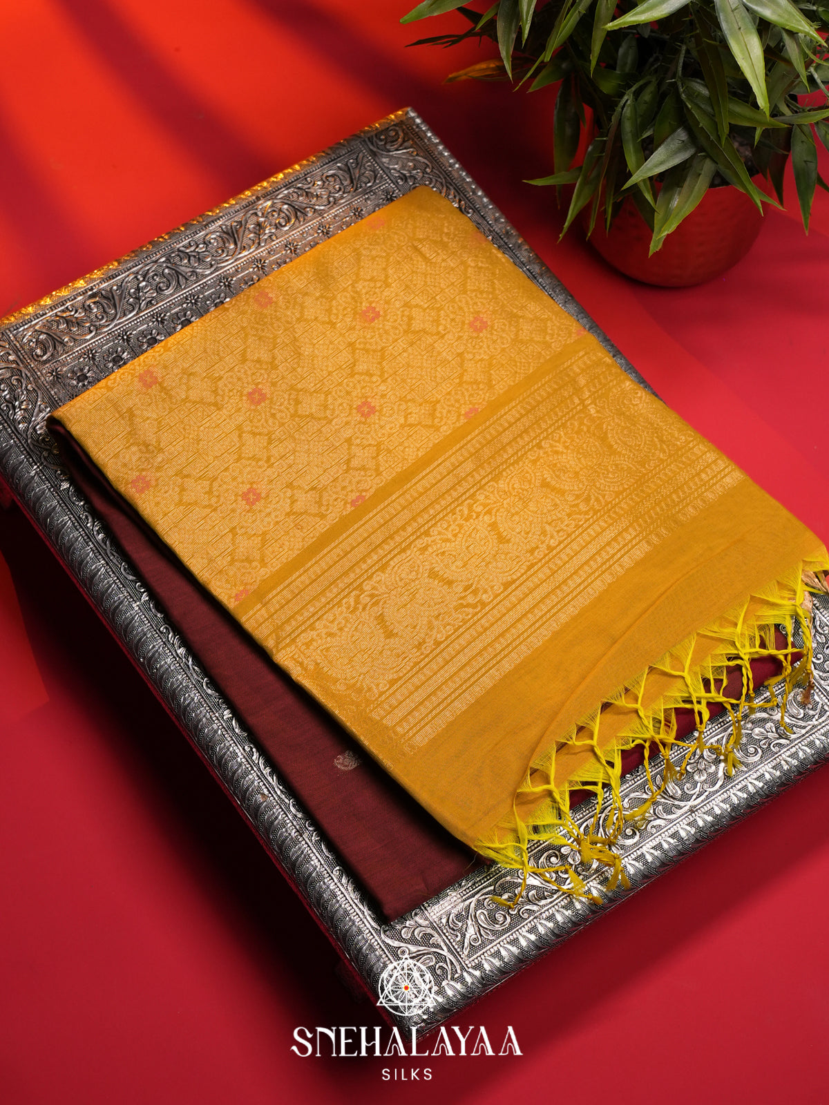 Maroon Kanchi Silk Cotton Saree