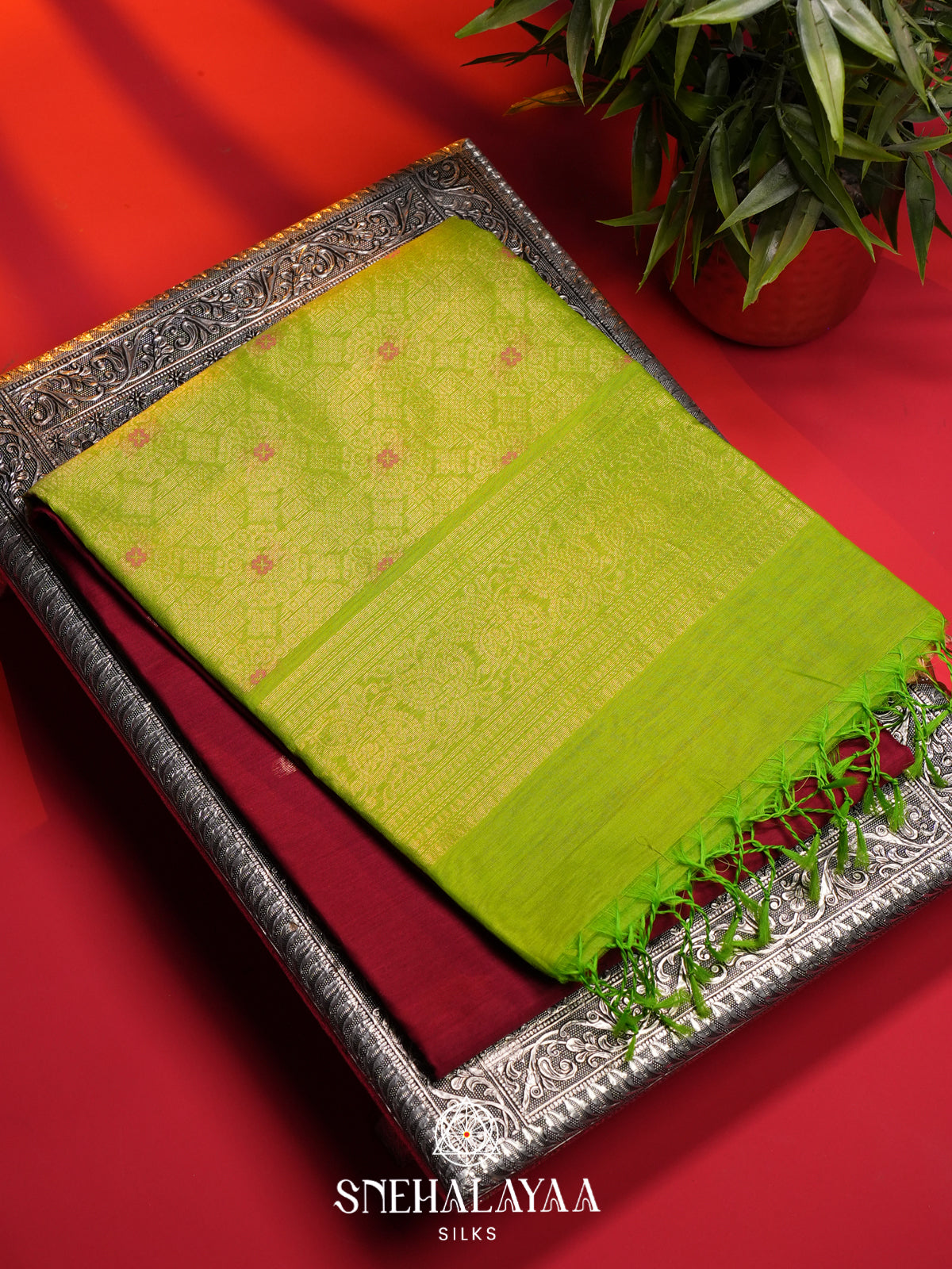 Maroon Kanchi Silk Cotton Saree