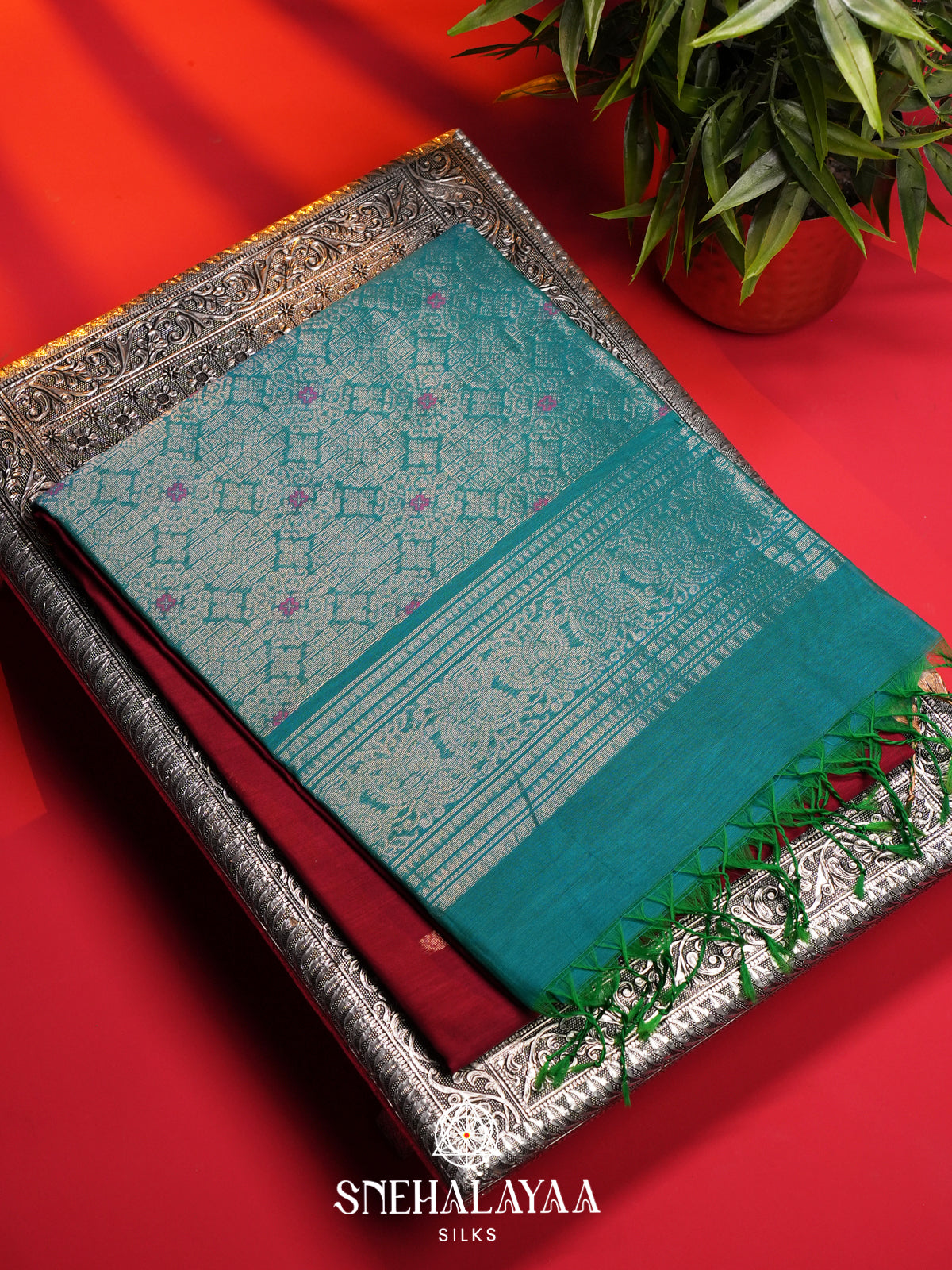 Maroon Kanchi Silk Cotton Saree