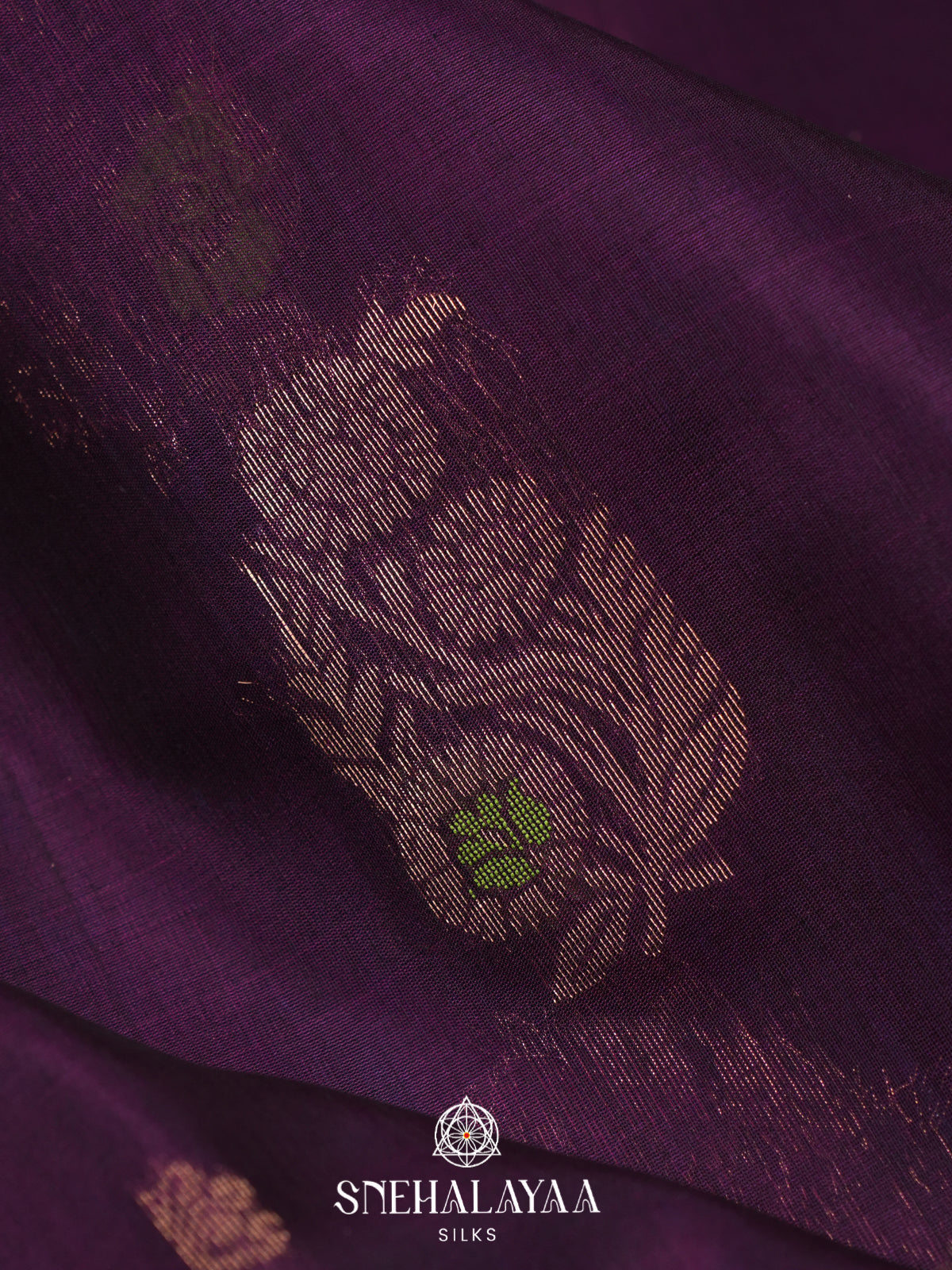 Wine Kanchi Silk Cotton Saree